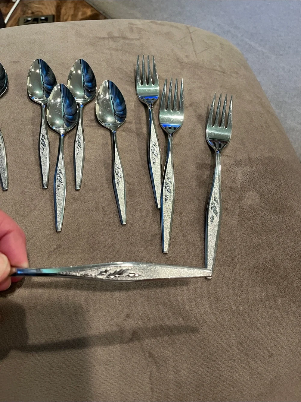 Oneida Community Silver Stainless Steel Fork and Spoon Set